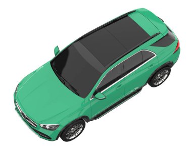 Realistic SUV isolated on white background. 3d rendering - illustration