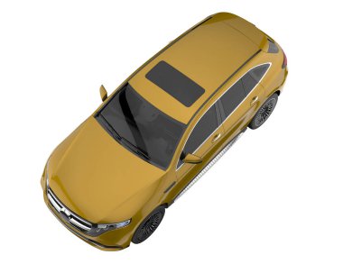 Realistic SUV isolated on white background. 3d rendering - illustration