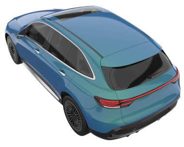 Realistic SUV isolated on white background. 3d rendering - illustration