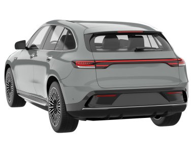 Realistic SUV isolated on white background. 3d rendering - illustration