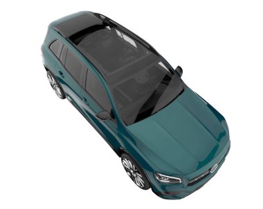 Realistic SUV isolated on white background. 3d rendering - illustration