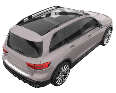 Realistic SUV isolated on white background. 3d rendering - illustration