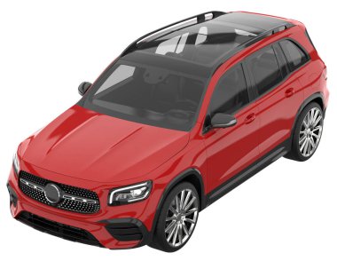 Realistic SUV isolated on white background. 3d rendering - illustration