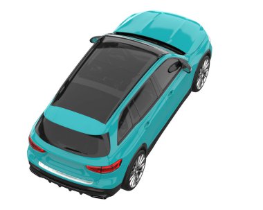 Realistic SUV isolated on white background. 3d rendering - illustration