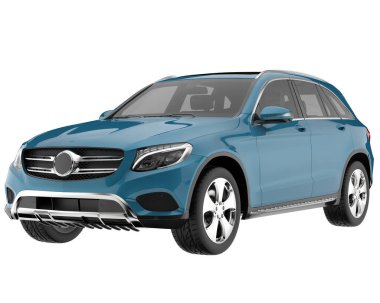 Realistic SUV isolated on white background. 3d rendering - illustration