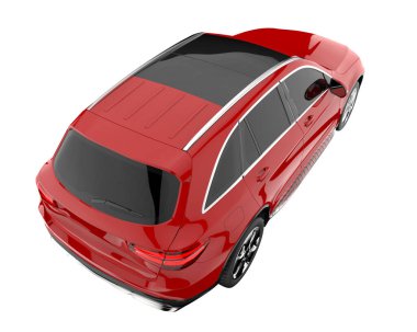 Realistic SUV isolated on white background. 3d rendering - illustration