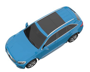 Realistic SUV isolated on white background. 3d rendering - illustration