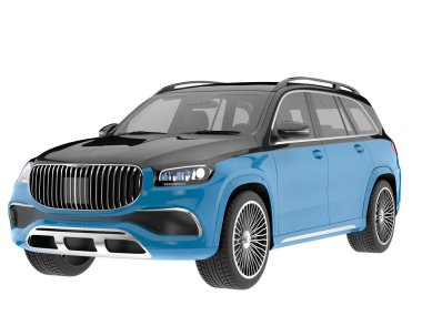 Realistic SUV isolated on white background. 3d rendering - illustration