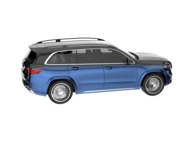 Realistic SUV isolated on white background. 3d rendering - illustration