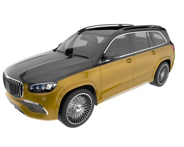 Realistic SUV isolated on white background. 3d rendering - illustration