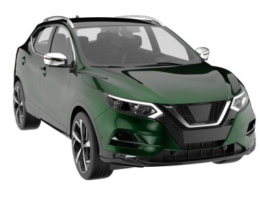 Realistic SUV isolated on white background. 3d rendering - illustration