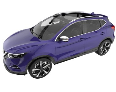 Realistic SUV isolated on white background. 3d rendering - illustration