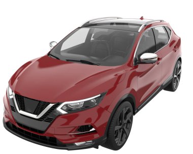 Realistic SUV isolated on white background. 3d rendering - illustration