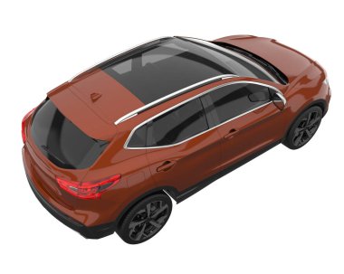 Realistic SUV isolated on white background. 3d rendering - illustration