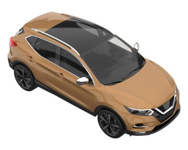 Realistic SUV isolated on white background. 3d rendering - illustration