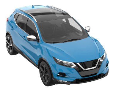 Realistic SUV isolated on white background. 3d rendering - illustration