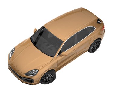 Realistic SUV isolated on white background. 3d rendering - illustration