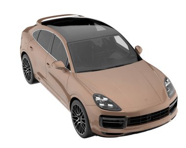 Realistic SUV isolated on white background. 3d rendering - illustration