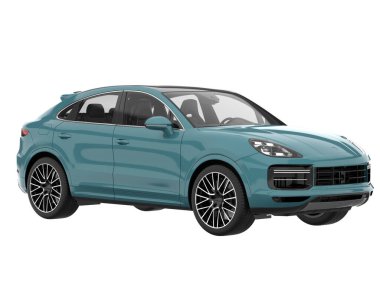 Realistic SUV isolated on white background. 3d rendering - illustration