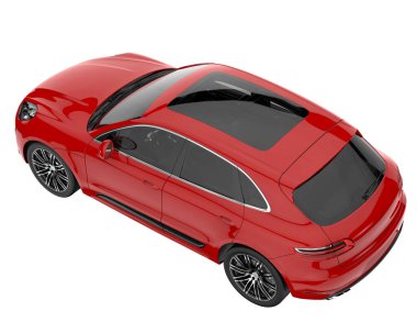 Realistic SUV isolated on white background. 3d rendering - illustration