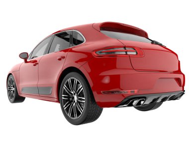 Realistic SUV isolated on white background. 3d rendering - illustration