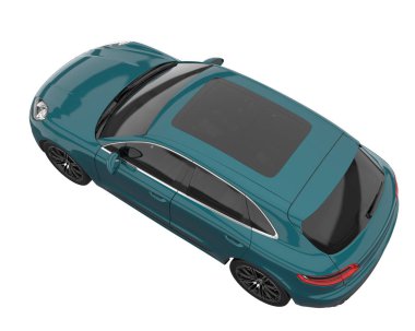 Realistic SUV isolated on white background. 3d rendering - illustration