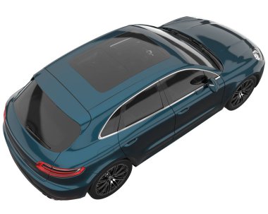 Realistic SUV isolated on white background. 3d rendering - illustration