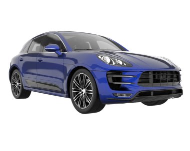 Realistic SUV isolated on white background. 3d rendering - illustration