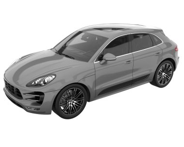Realistic SUV isolated on white background. 3d rendering - illustration