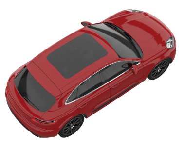 Realistic SUV isolated on white background. 3d rendering - illustration