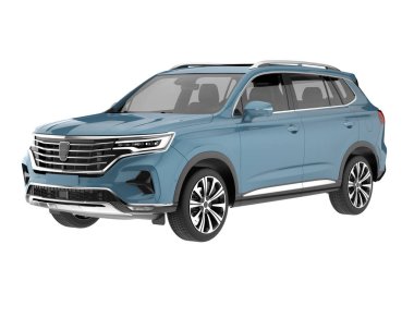 Realistic SUV isolated on white background. 3d rendering - illustration