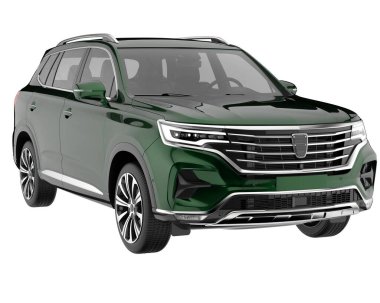 Realistic SUV isolated on white background. 3d rendering - illustration