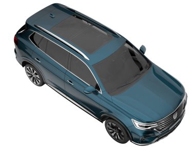 Realistic SUV isolated on white background. 3d rendering - illustration
