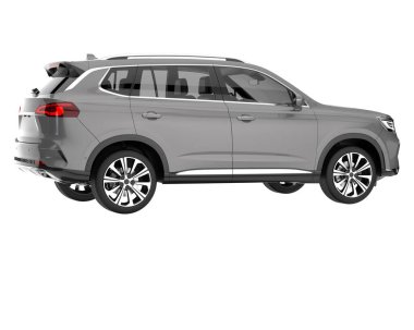 Realistic SUV isolated on white background. 3d rendering - illustration