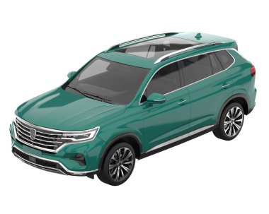Realistic SUV isolated on white background. 3d rendering - illustration
