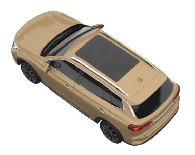 Realistic SUV isolated on white background. 3d rendering - illustration