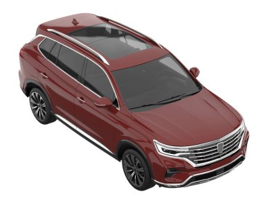 Realistic SUV isolated on white background. 3d rendering - illustration