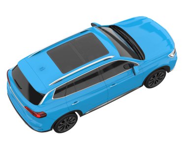 Realistic SUV isolated on white background. 3d rendering - illustration