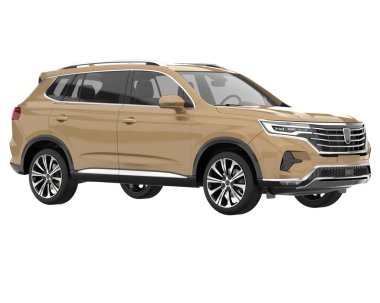Realistic SUV isolated on white background. 3d rendering - illustration