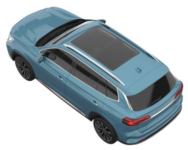Realistic SUV isolated on white background. 3d rendering - illustration