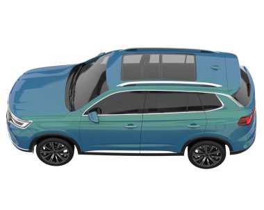 Realistic SUV isolated on white background. 3d rendering - illustration