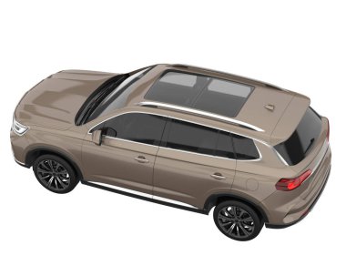 Realistic SUV isolated on white background. 3d rendering - illustration