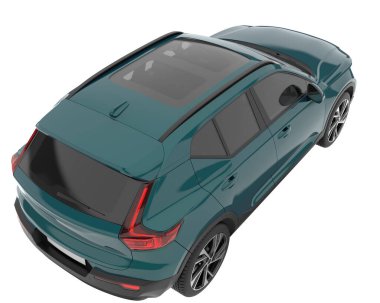 Realistic SUV isolated on white background. 3d rendering - illustration