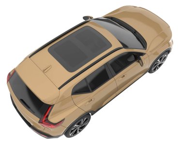 Realistic SUV isolated on white background. 3d rendering - illustration