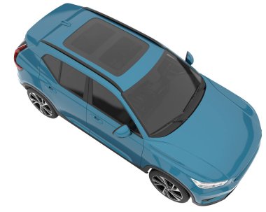 Realistic SUV isolated on white background. 3d rendering - illustration