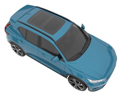 Realistic SUV isolated on white background. 3d rendering - illustration