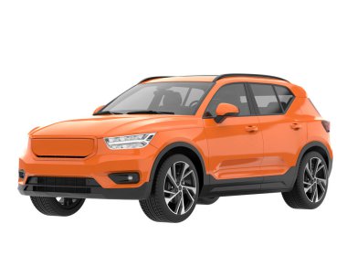 Realistic SUV isolated on white background. 3d rendering - illustration