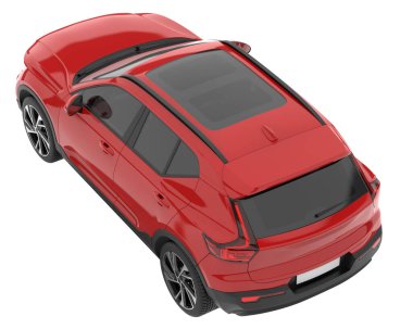 Realistic SUV isolated on white background. 3d rendering - illustration