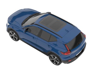 Realistic SUV isolated on white background. 3d rendering - illustration