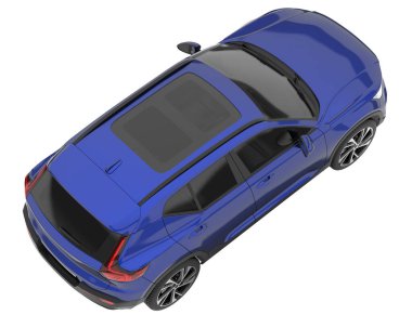 Realistic SUV isolated on white background. 3d rendering - illustration